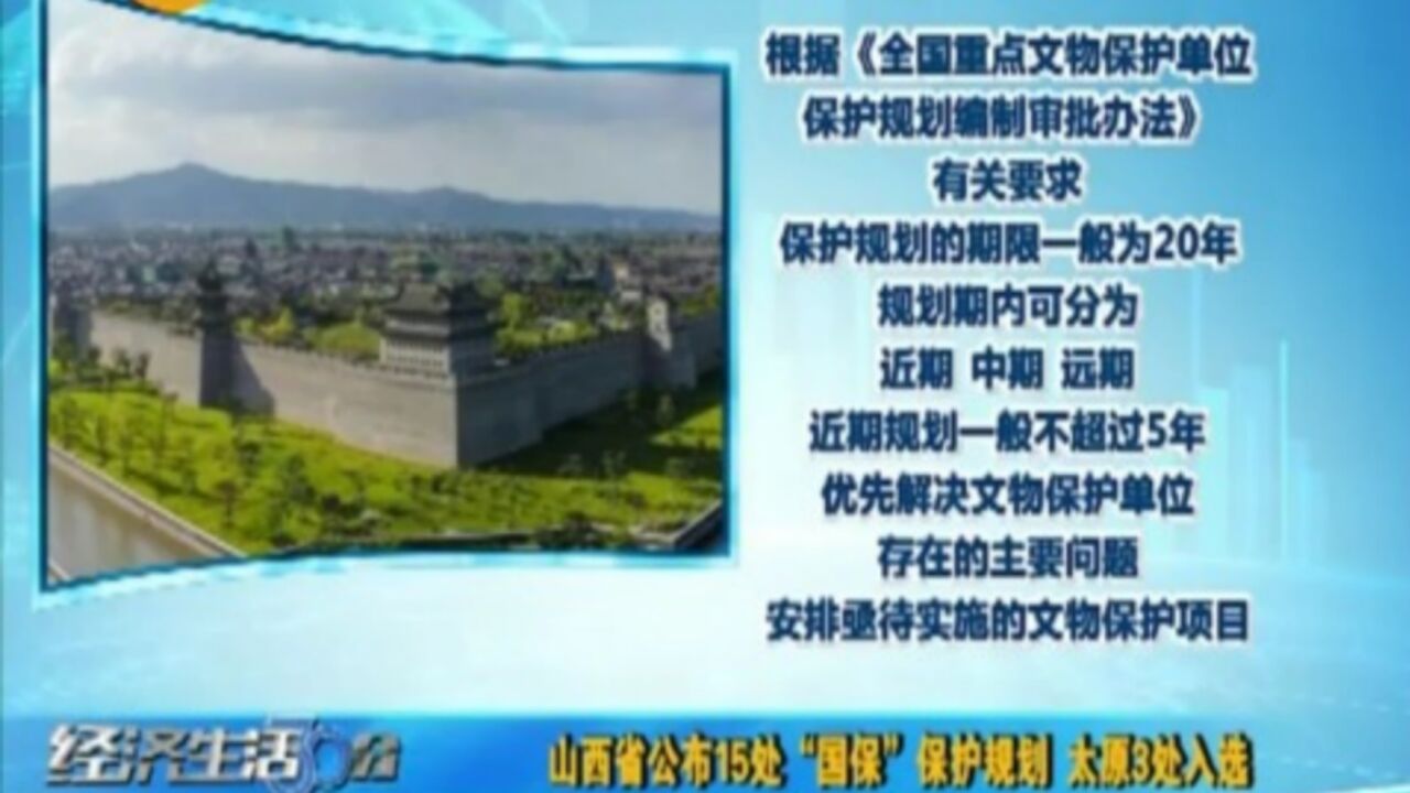 山西省公布15处“国保”保护规划,太原3处入选