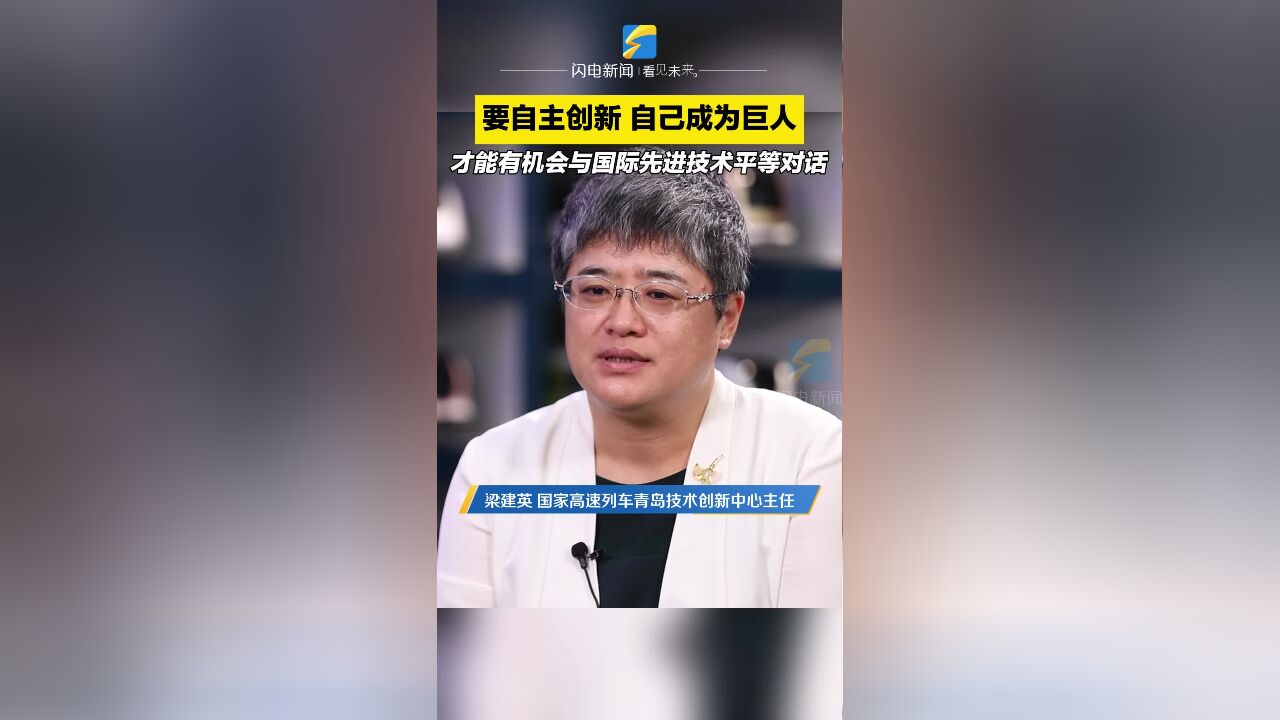 梁建英:要自主创新 自己成为巨人 才能有机会与国际先进技术平等对话