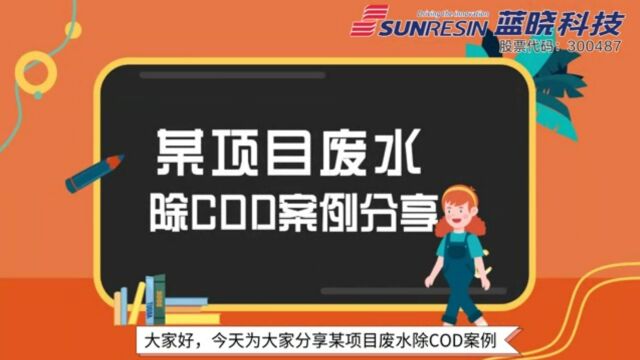 《树脂一分钟》某项目废水除COD案例