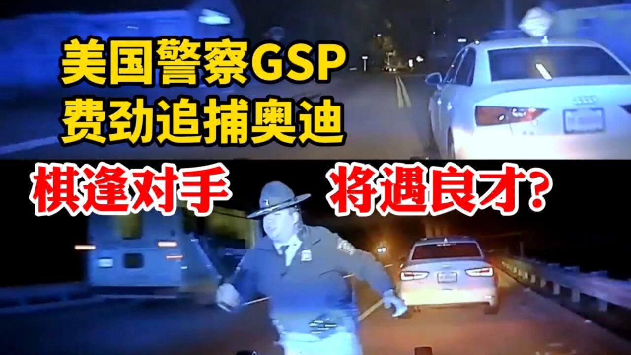 棋逢对手将遇良才?美国警察GSP追捕超速的奥迪太费劲了