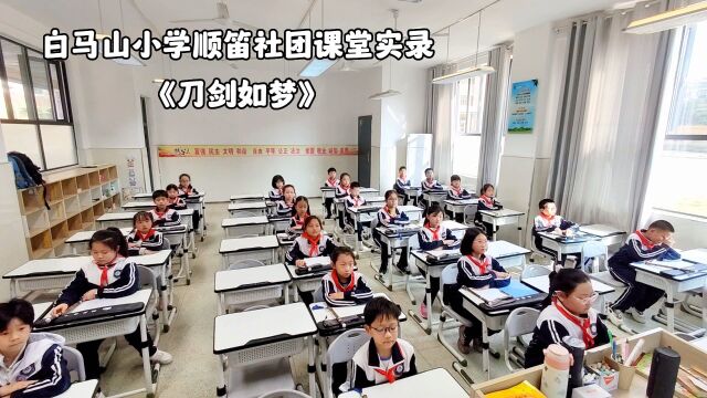 白马山小学顺笛社团课堂实录《刀剑如梦》