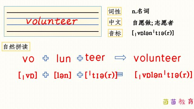 自然拼读:volunteer