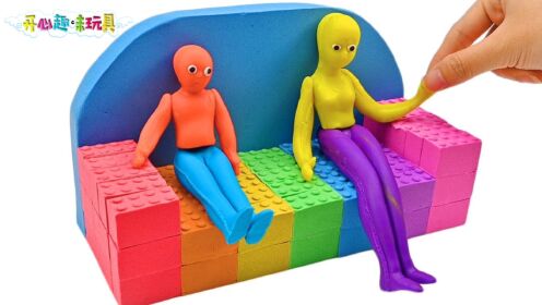 玩具动画：用太空沙居然能制作彩色玩具沙发，原来可以这么简单！