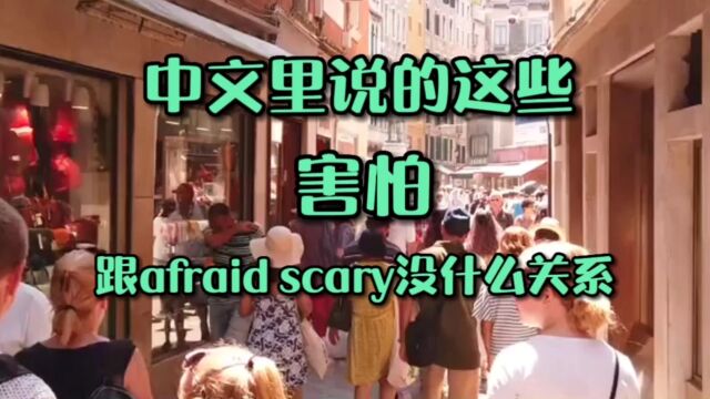 中文里说的这些害怕跟afraid scary没什么关系!