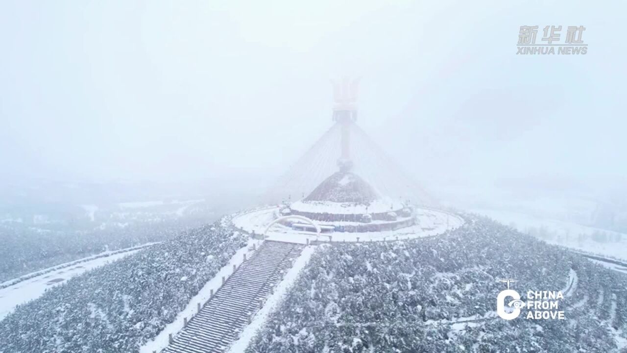 瞰中国|内蒙古鄂尔多斯:春雪康城 分外妖娆