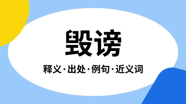 “毁谤”是什么意思?