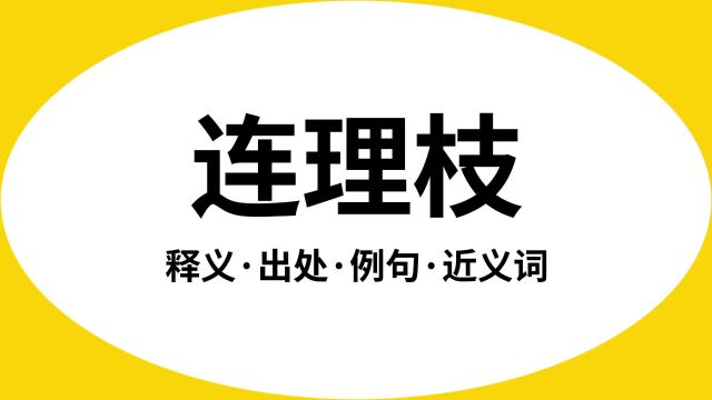 “连理枝”是什么意思?