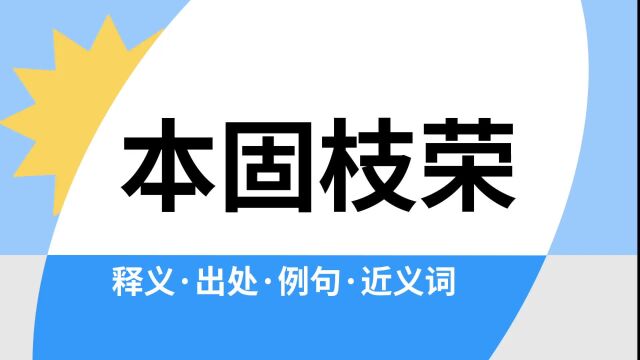 “本固枝荣”是什么意思?