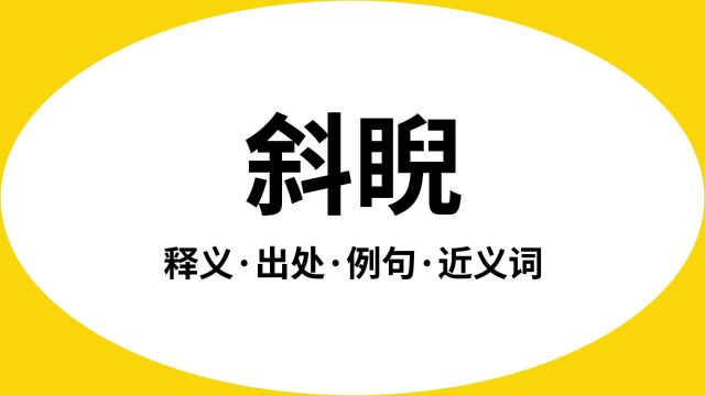 “斜睨”是什么意思?