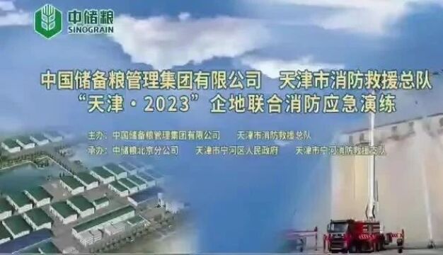 宁河区消防救援支队联合中储粮集团成功举办“天津ⷲ023”企地联合消防应急演练