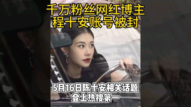 千万粉丝网红博主程十安账号被封