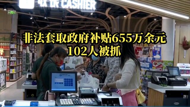 非法套取政府补贴655万余元,102人被抓!