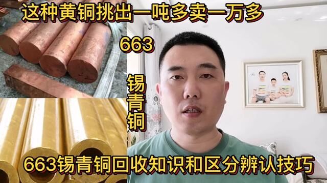 这种黄铜挑出一吨能多卖一万多,你认识吗?分享它的回收知识#知识 #663锡青铜 #铜