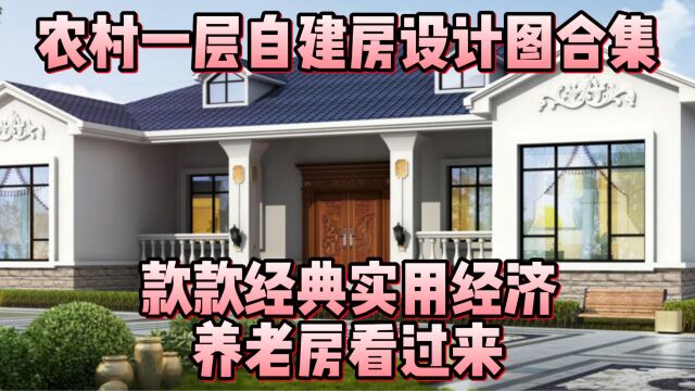 农村一层自建房设计图合集,款款经典实用经济,养老房看过来