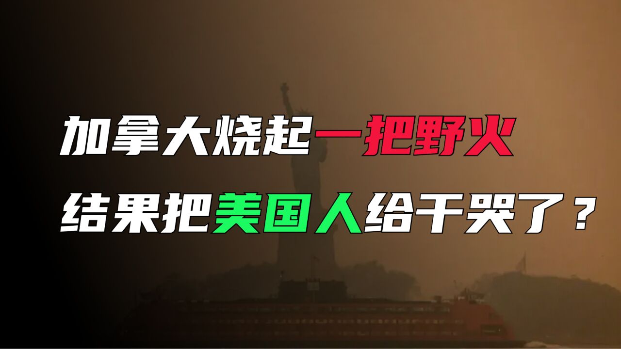 加拿大烧起一把野火,结果把美国人给干哭了?