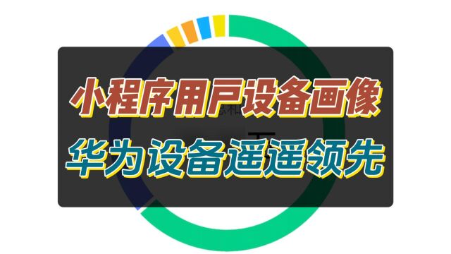 小程序用户设备画像,安卓平台:华为设备遥遥领先