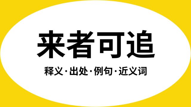 “来者可追”是什么意思?