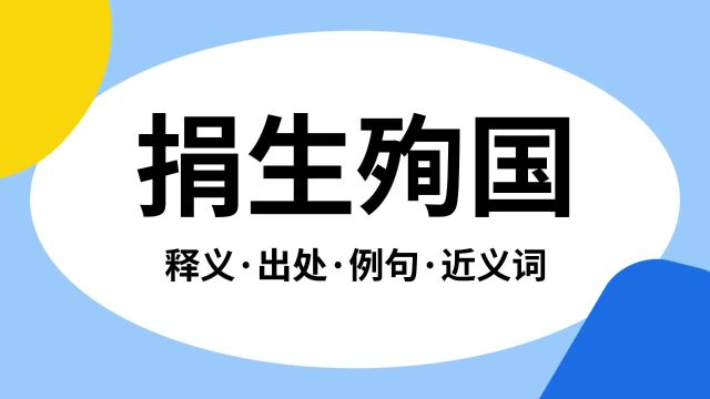 “捐生殉国”是什么意思?