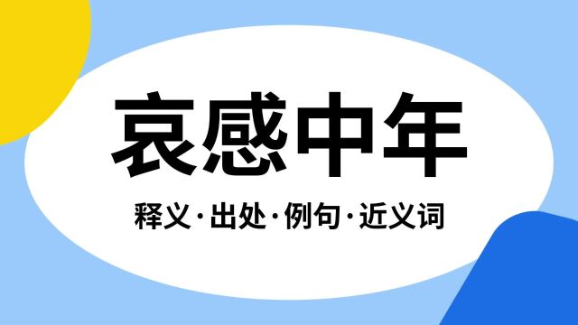 “哀感中年”是什么意思?