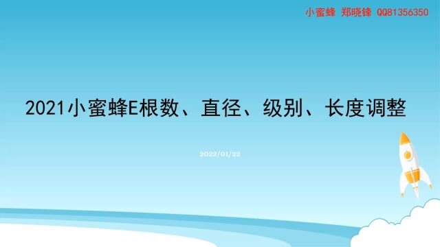 9120218小蜜蜂E根数、直径、级别、长度调整