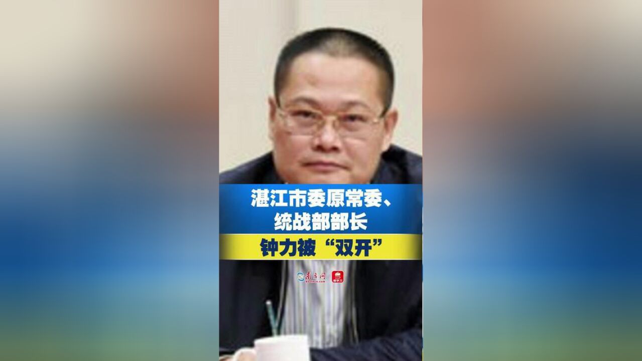 广东省湛江市委原常委、统战部部长钟力被“双开”!