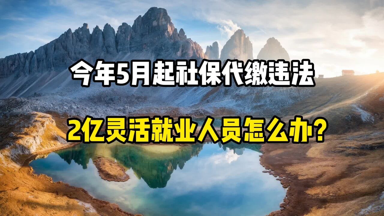 今年5月起,社保代缴违法,2亿的灵活就业人员怎么办?