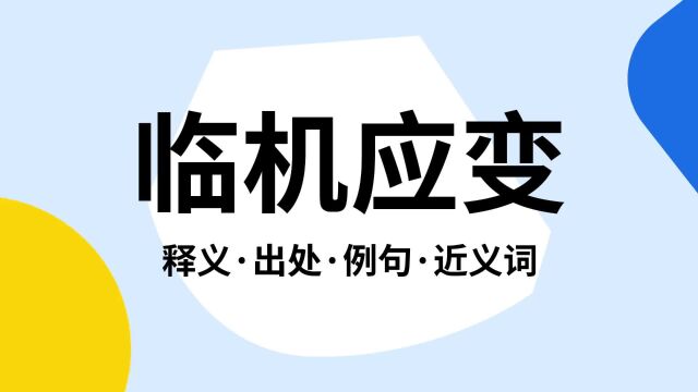 “临机应变”是什么意思?