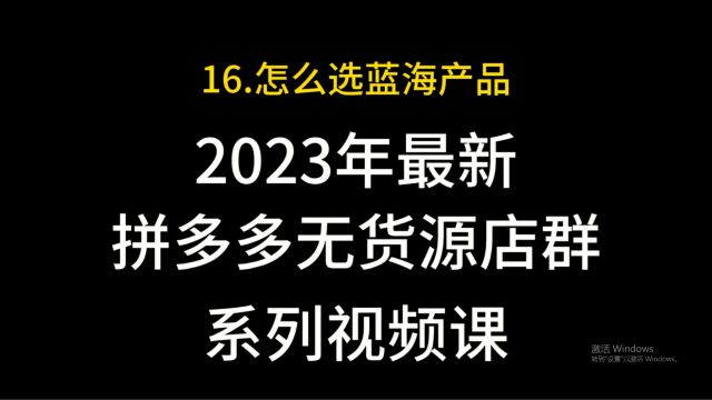 16.拼多多怎么选蓝海产品