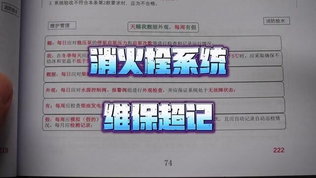 消火栓系统维保周期记忆口诀1#一级注册消防工程师 #二级注册消防工程师