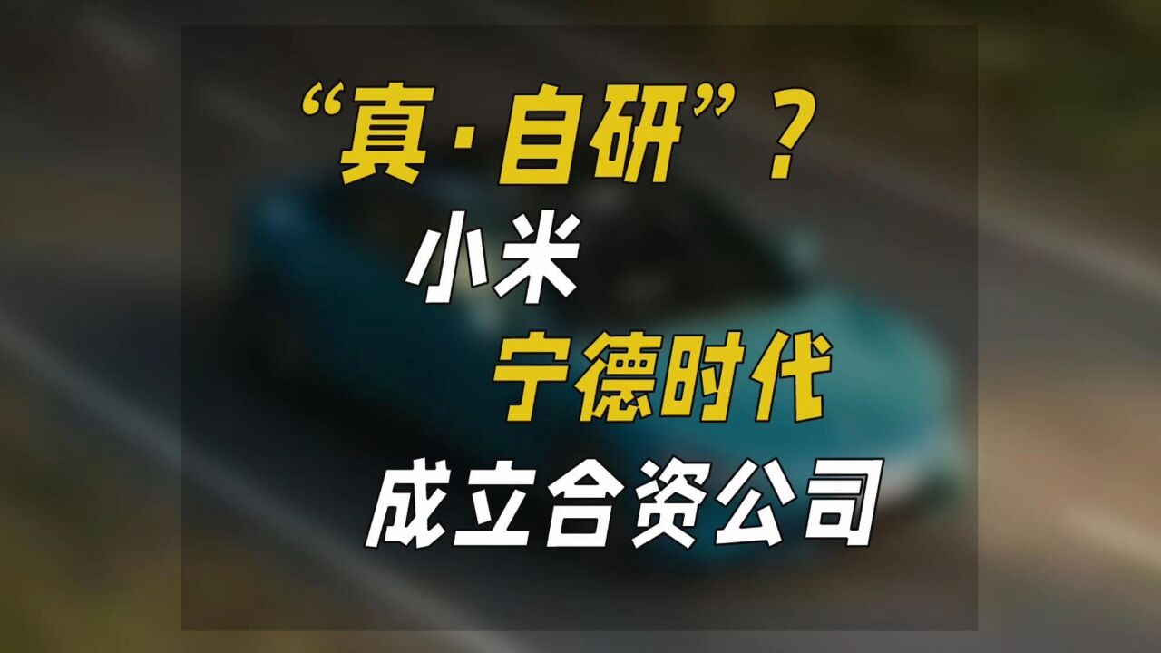 “真ⷨ‡ꧠ””?小米宁德时代成立合资公司