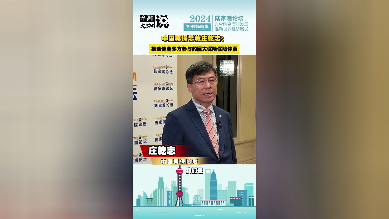 中国再保总裁庄乾志:推动健全多方参与的巨灾保险保障体系