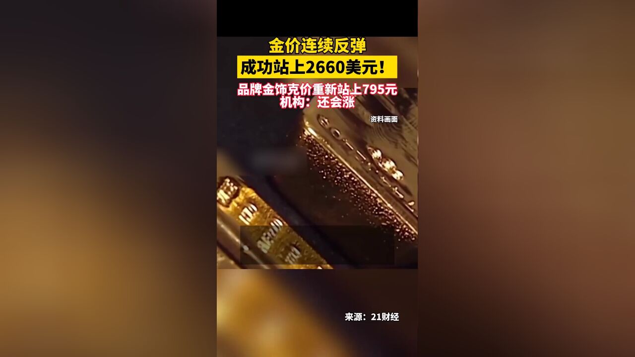 金价连续反弹,成功站上2660美元!机构:还会涨