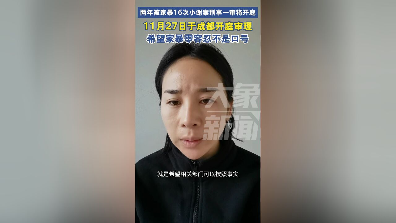 两年被家暴16次小谢案刑事一审将开庭