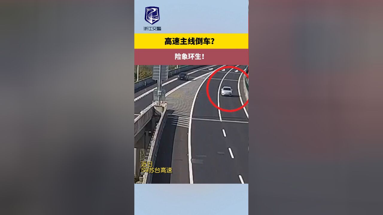 高速主线倒车? 险象环生!