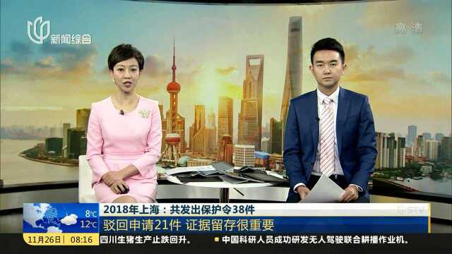 2018年上海:共发出保护令38件