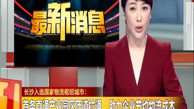 长沙入选国家物流枢纽城市:首条直通产业园区匝道拉通 助力企业节约物流成本