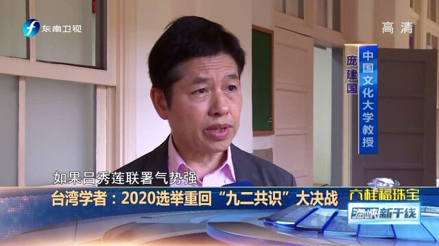 台湾学者:2020选举重回“九二共识”大决战