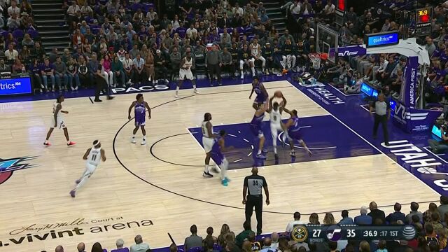 NBA常规赛：掘金vs爵士第1节中文解说回放