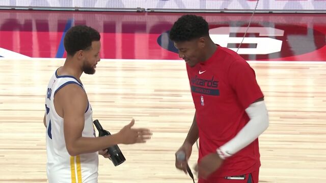 NBA回来了！库里八村垒分别代表勇士奇才向现场观众发言致谢