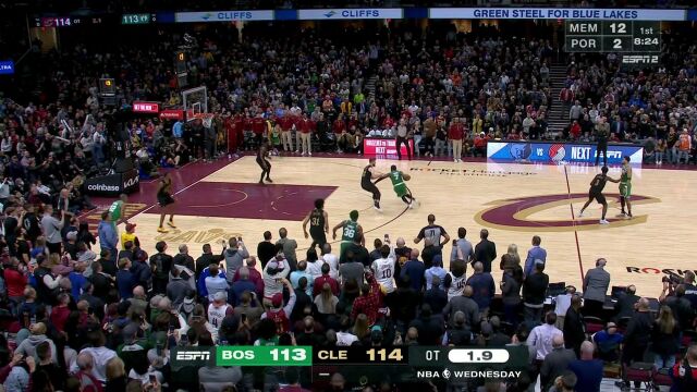 NBA常规赛：凯尔特人vs骑士 加时赛 中文解说回放