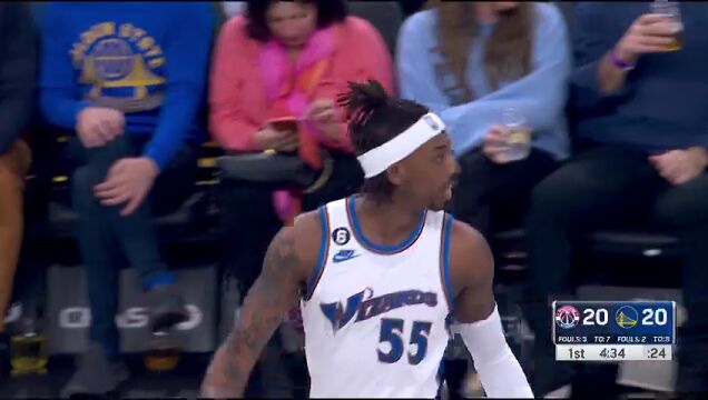 NBA常规赛：奇才vs勇士第1节中文解说回放