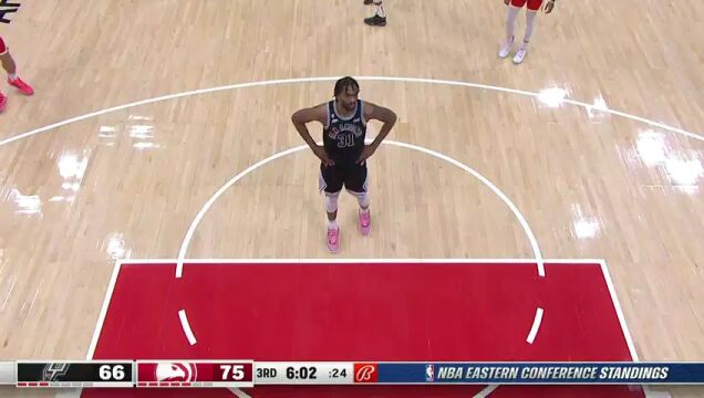 NBA常规赛：马刺vs老鹰中文解说全场回放