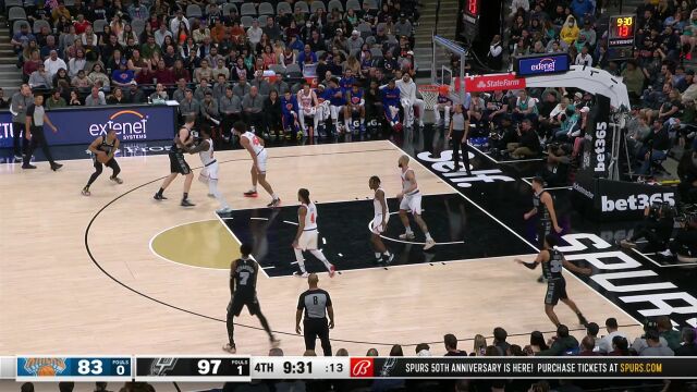 尼克斯vs马刺精华回放 兰德尔空砍41+11马刺全民皆兵轻取尼克斯