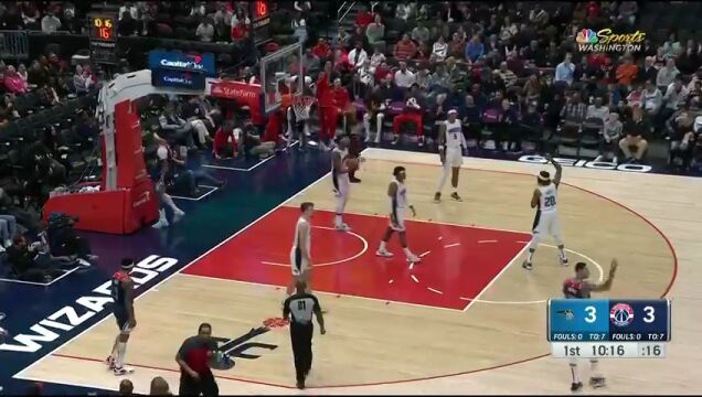 NBA常规赛：魔术vs奇才第1节中文解说回放