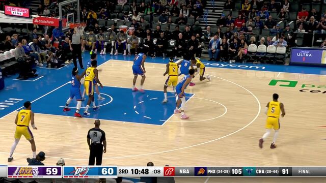 NBA常规赛：湖人vs雷霆第3节中文解说回放