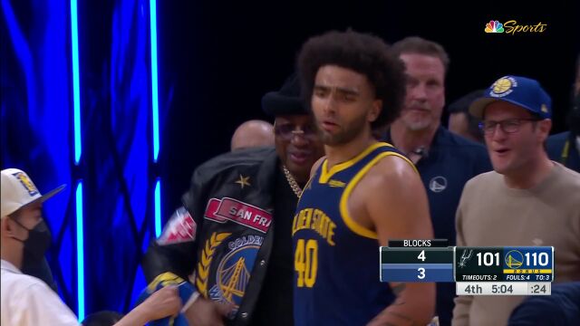  NBA常规赛：马刺vs勇士第4节英文原声回放