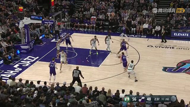 NBA常规赛：凯尔特人vs爵士第2节英文原声回放