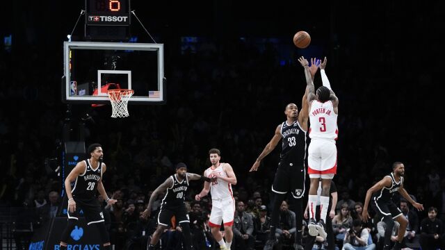 波特vs篮网集锦 全场31+9+6里突外投展现全能身手