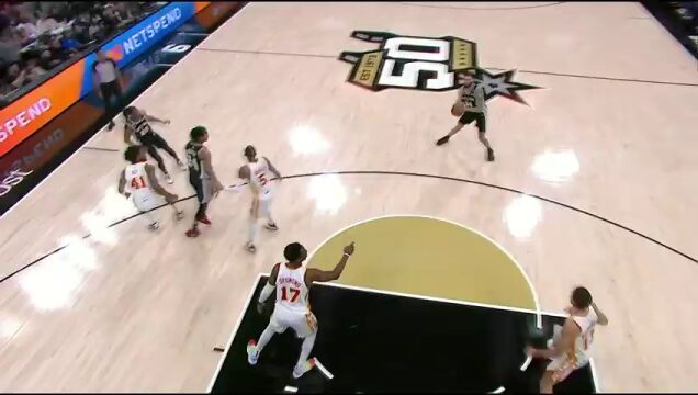 NBA常规赛：老鹰vs马刺中文解说全场回放