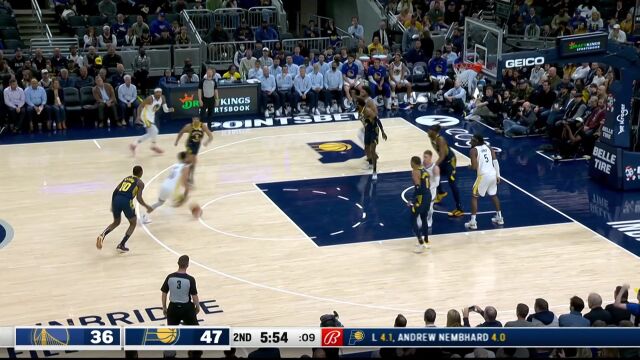 球得在他手里才靠谱 库里突破击地妙传卢尼双手暴扣